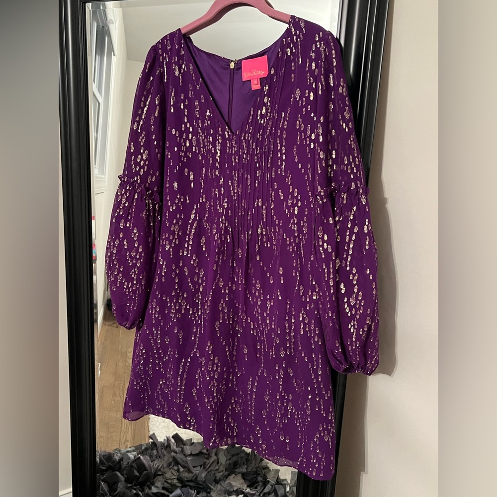 Lilly Pulitzer Purple and Gold Dress